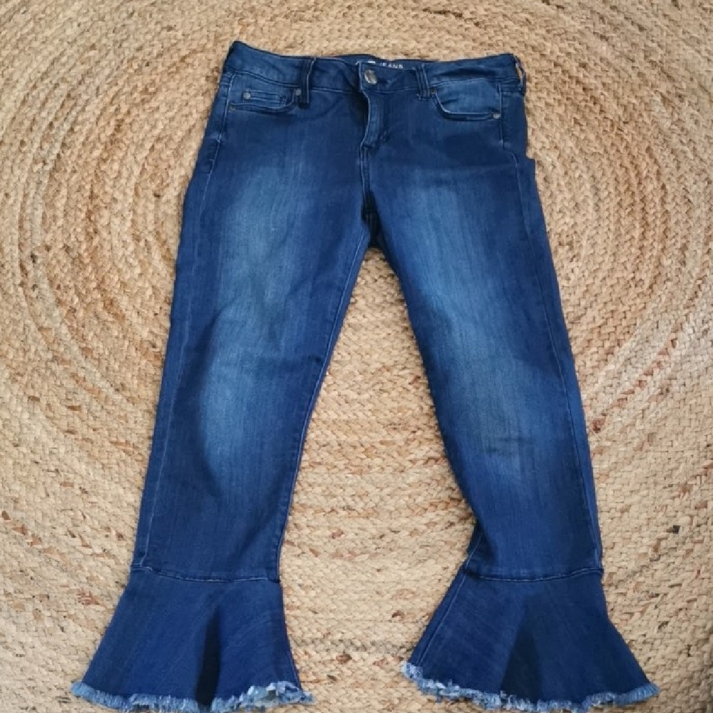 CP hippie bohochic 5 pocket low rise cropped blueflare bell bottom with . Size 7